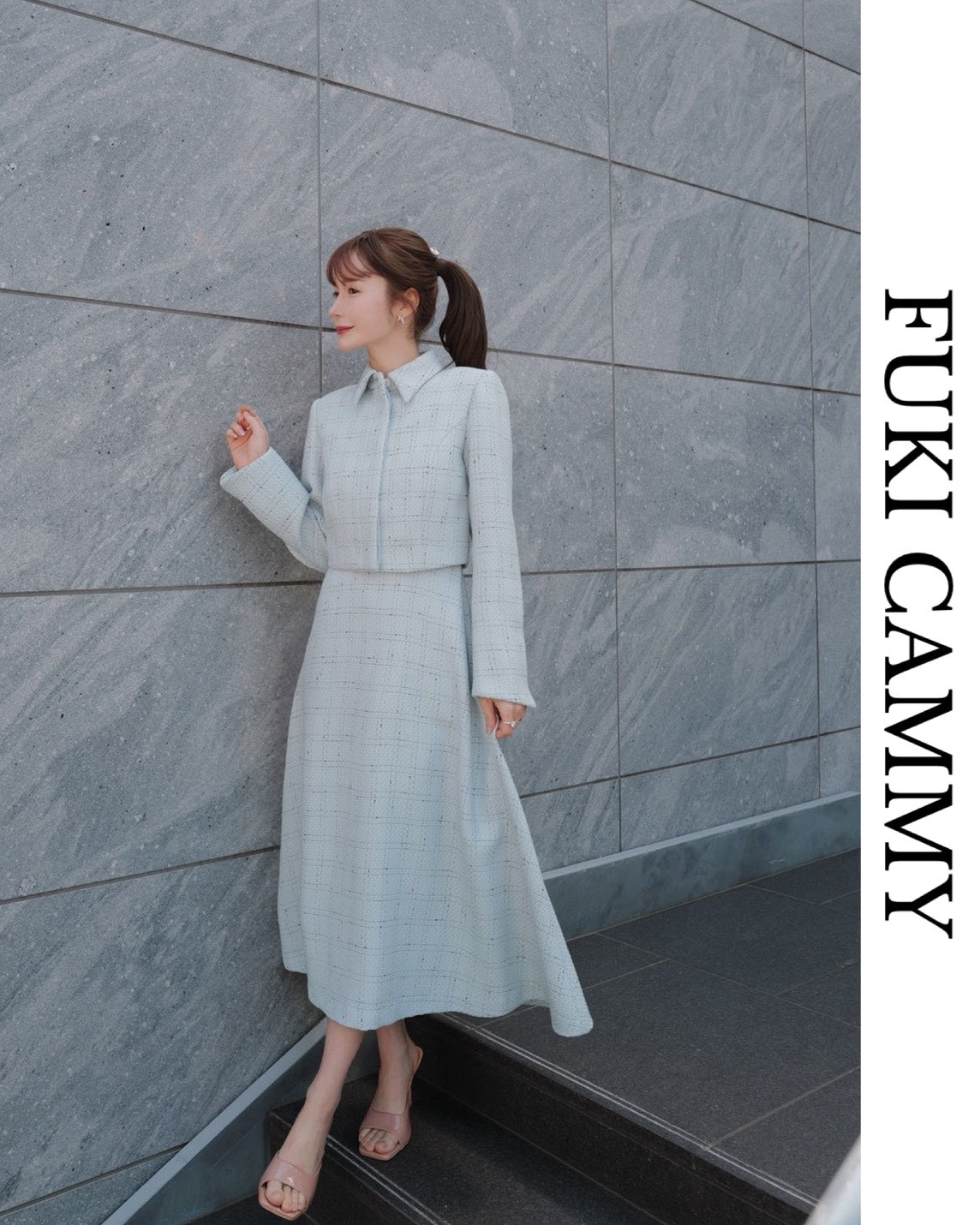 【5月中旬発送】Check Jacquard Flare One-piece