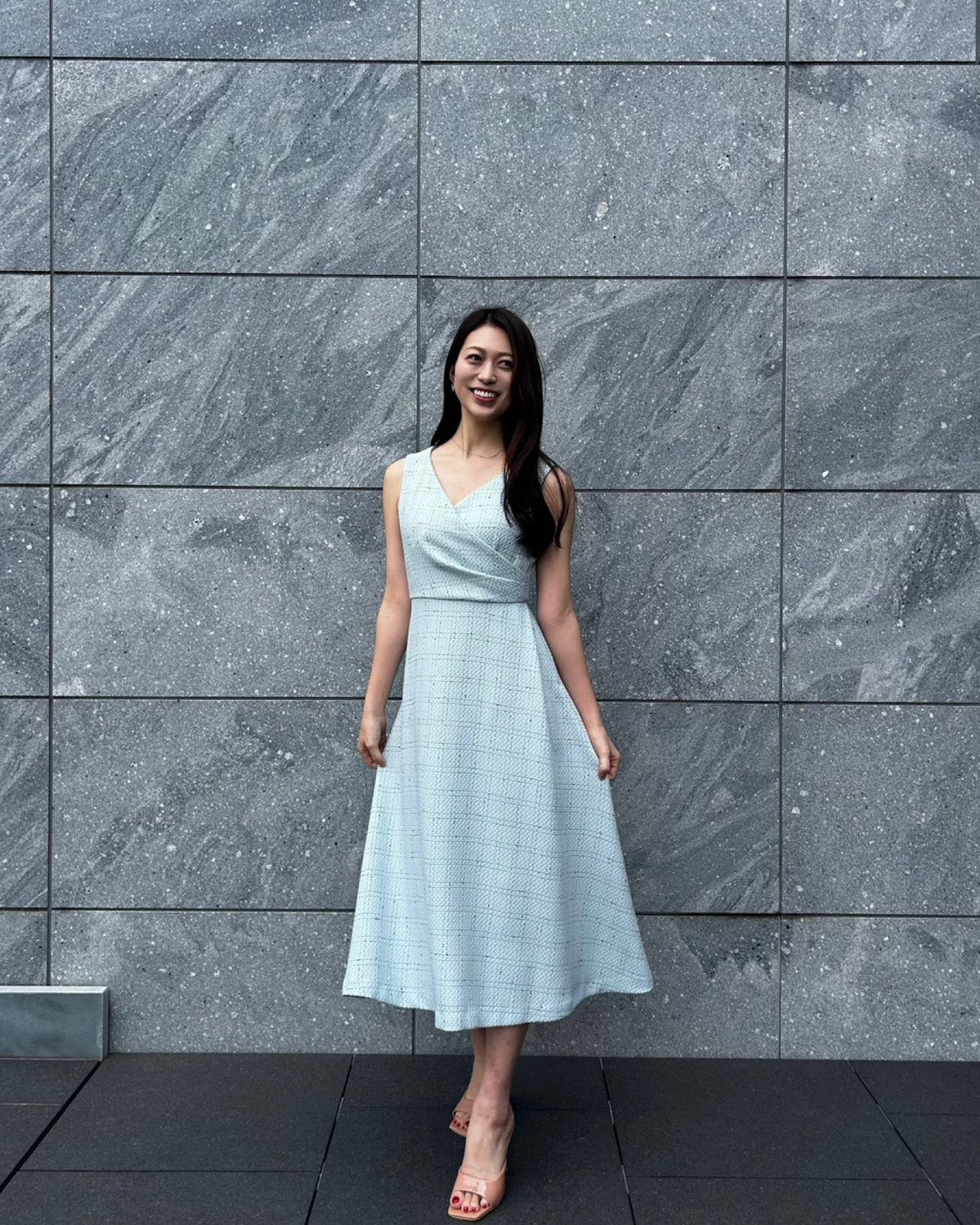 【5月中旬発送】Check Jacquard Flare One-piece
