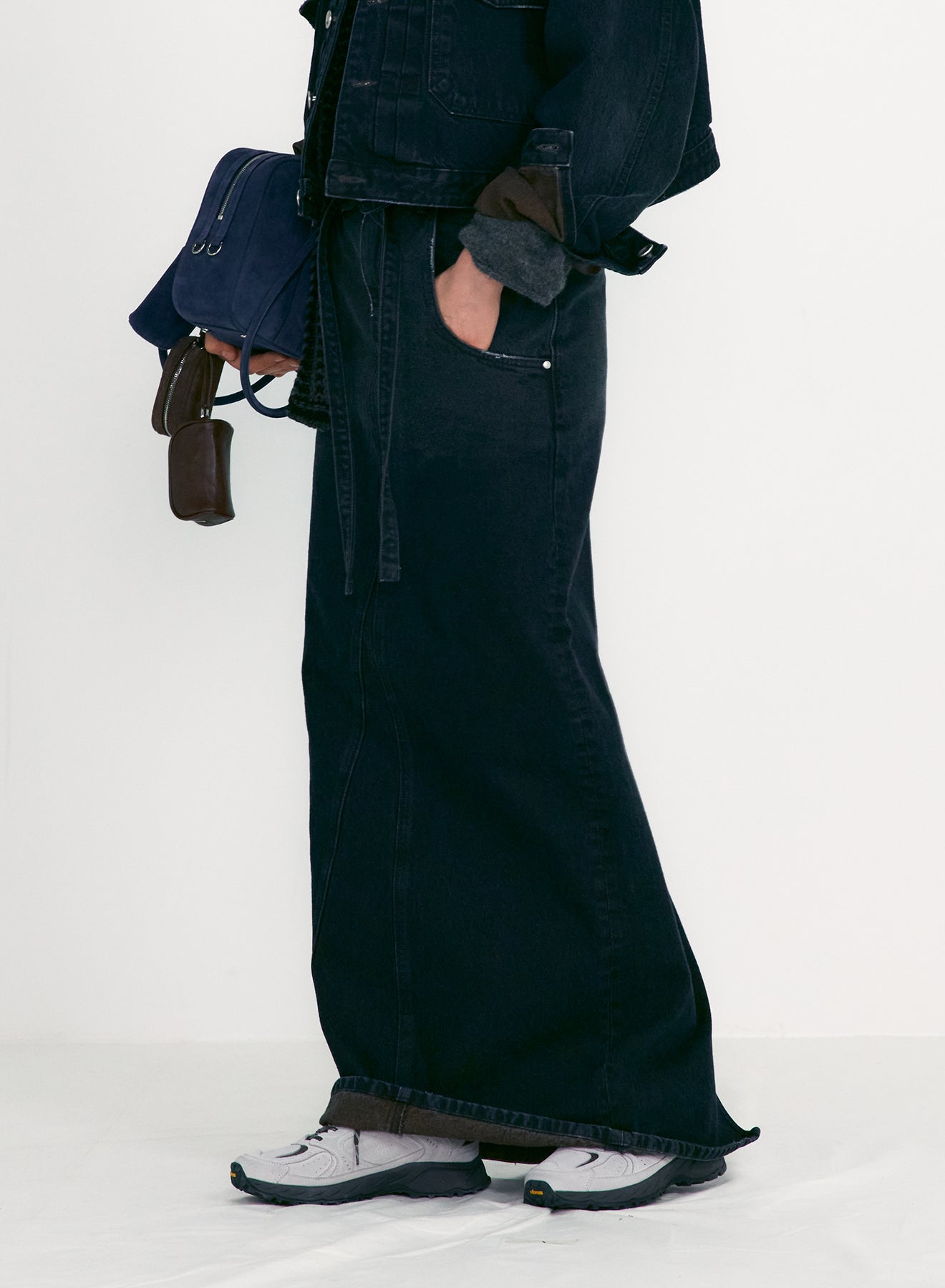 【LOW CLASSIC】DENIM MAXI SKIRT