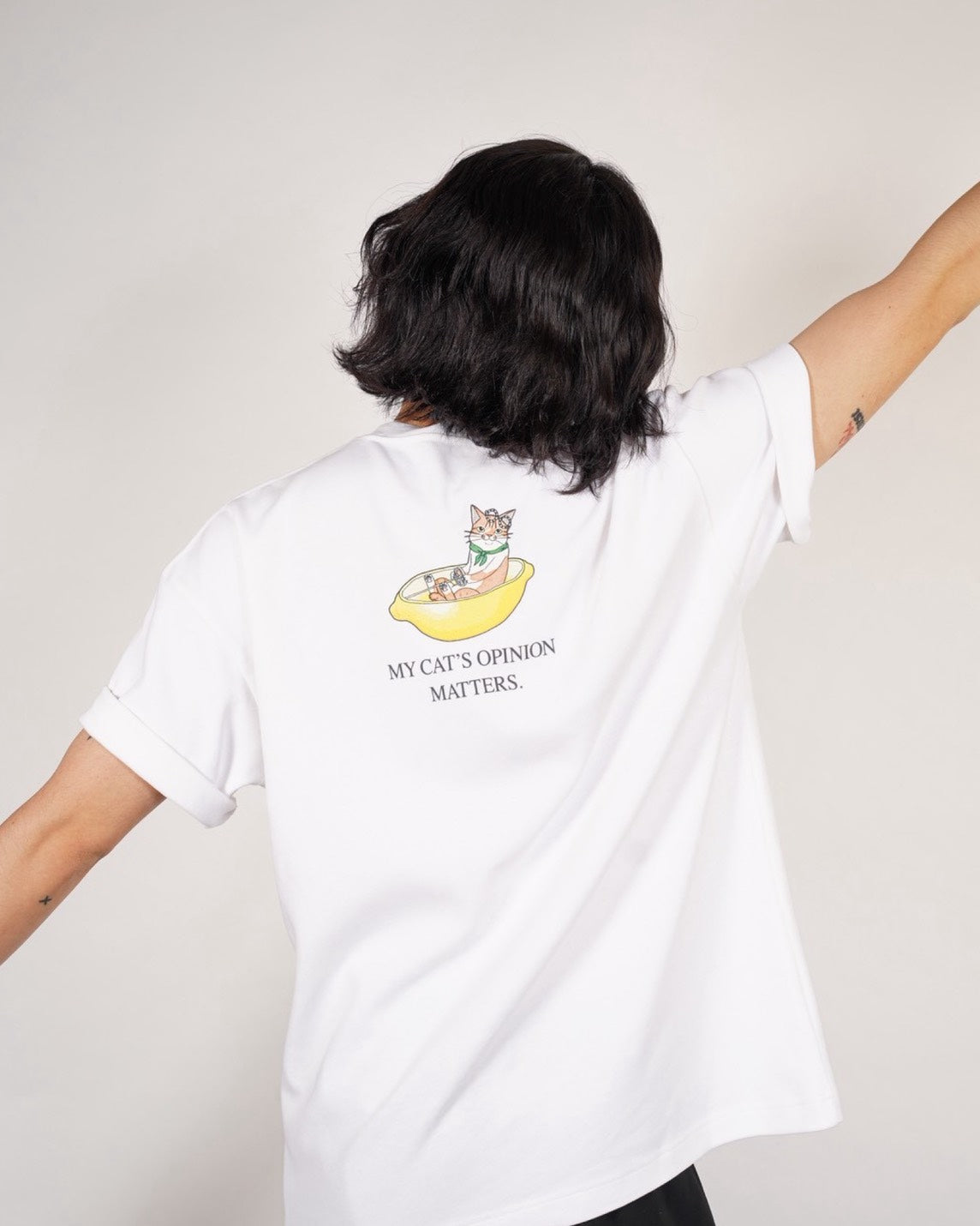 【即日発送】Cat Bath Back Print Tee