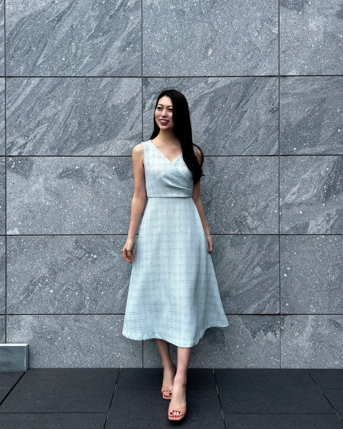 【5月中旬発送】Check Jacquard Flare One-piece