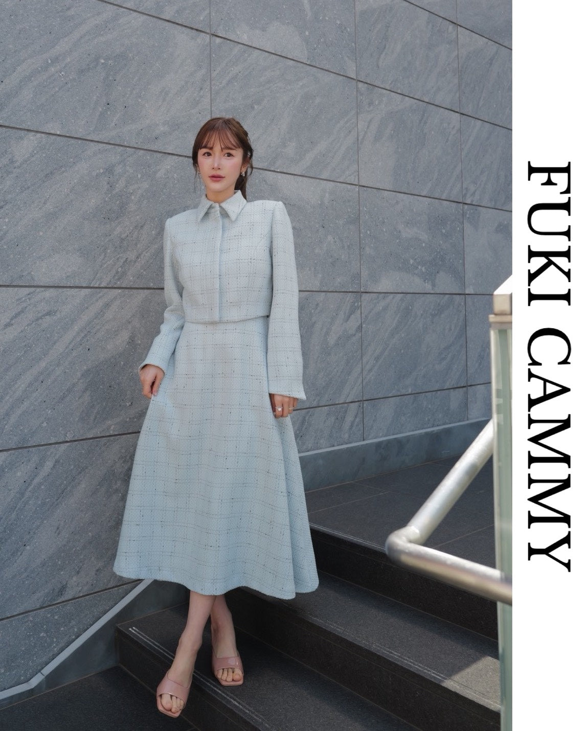 【5月中旬発送】Check Jacquard Flare One-piece