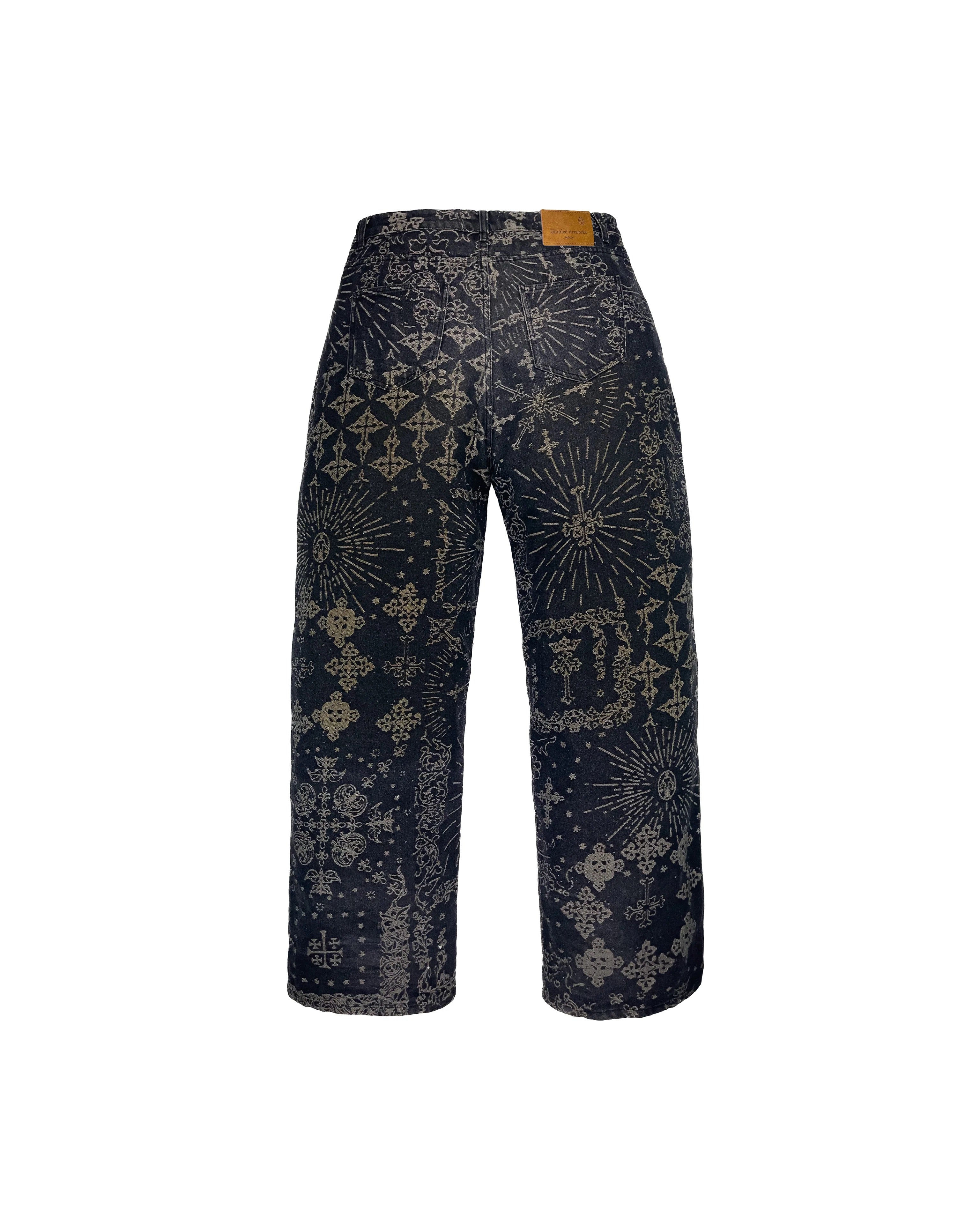 【Untitled Artworks】Jacquard Denim Pants Black